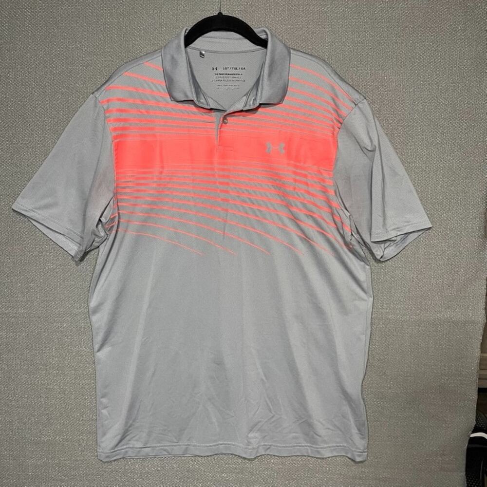 Under Armour Performance Polo Shirt Mens Large LGT Loose Fit Golf Preppy
